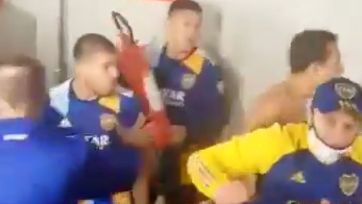 Marcos Rojo wields fire extinguisher during violent clash after Boca Libertadores defeat