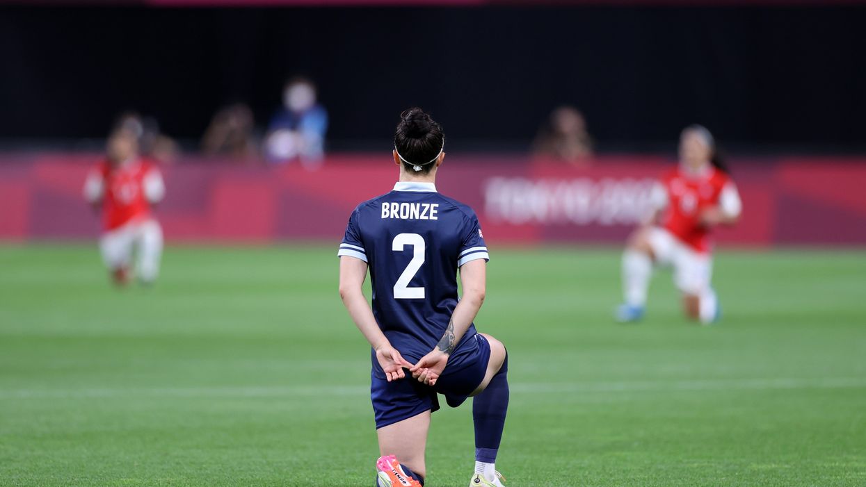 Team GB’s women’s football team praised for taking the knee before their first match at the Olympics