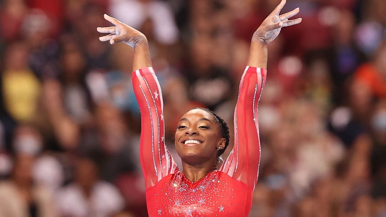 Simone Biles gets her own Twitter emoji - a goat with a gold medal doing a split