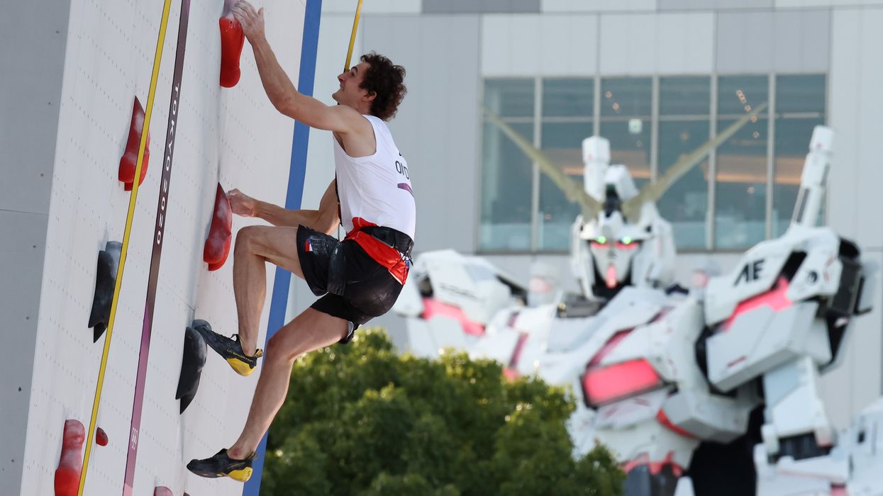 Olympics viewers are loving that there is a giant Gundam robot overlooking the climbing event
