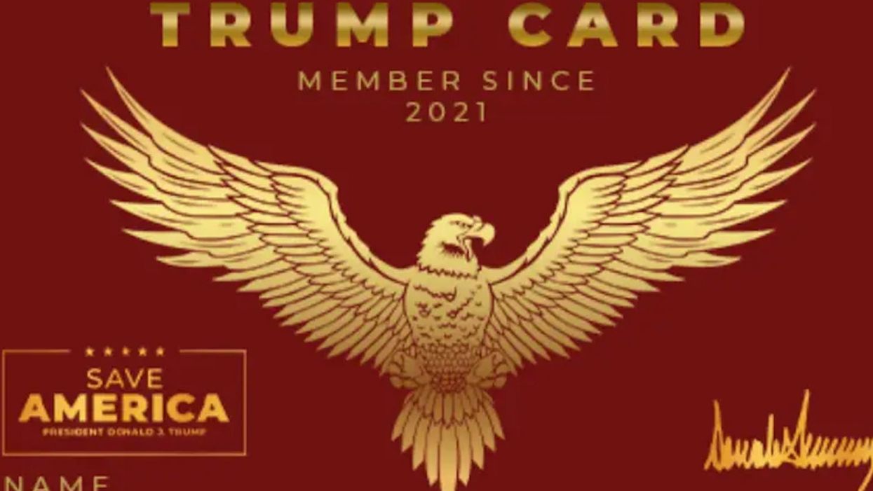 The eagle on Donald Trump’s ‘official card’ seems to be a free stock photo from Shutterstock