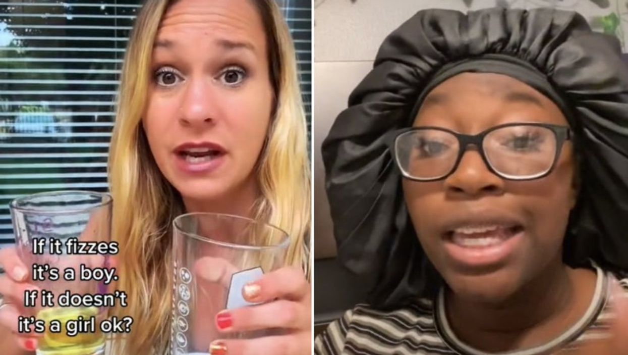 Pregnant woman sparks debate after peeing into drinking glass in bizarre ‘gender reveal’