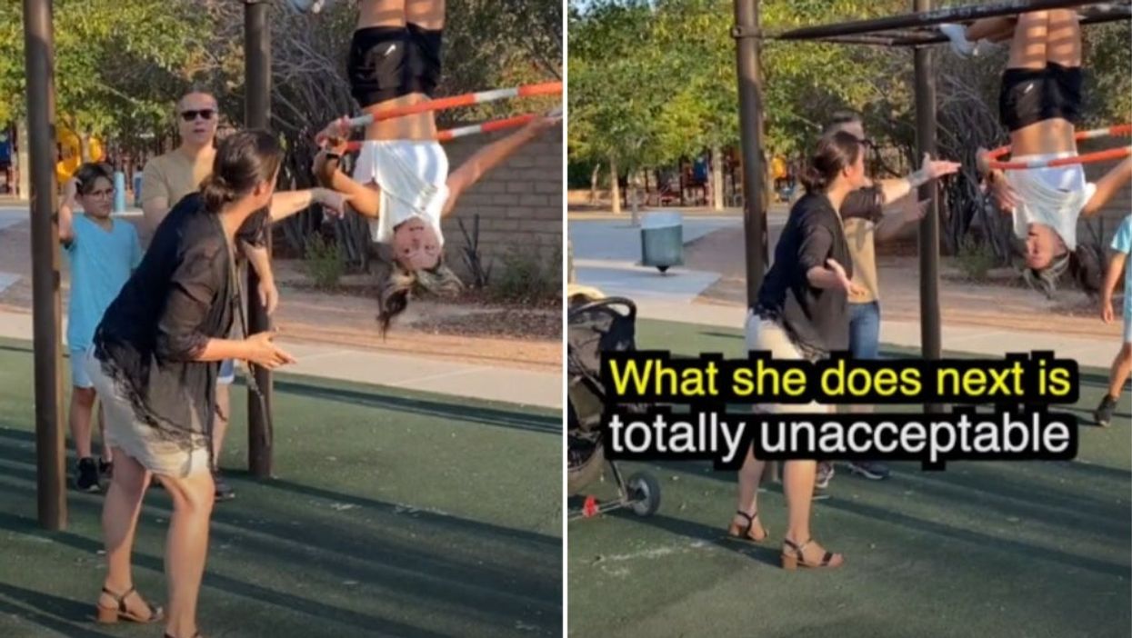 Moment woman berates TikToker and tells her to ‘cover up’ after she shows her sports bra while exercising
