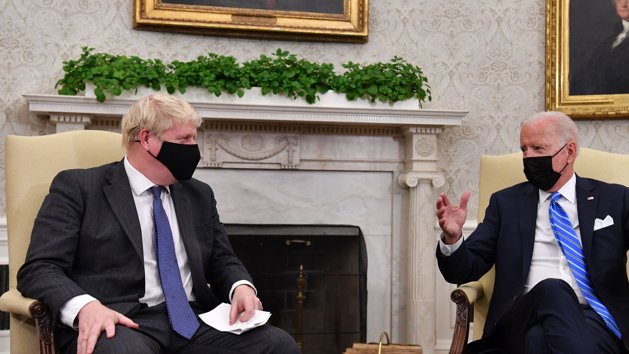 Awkward moment as Biden aides demand reporters leave as Boris Johnson was speaking