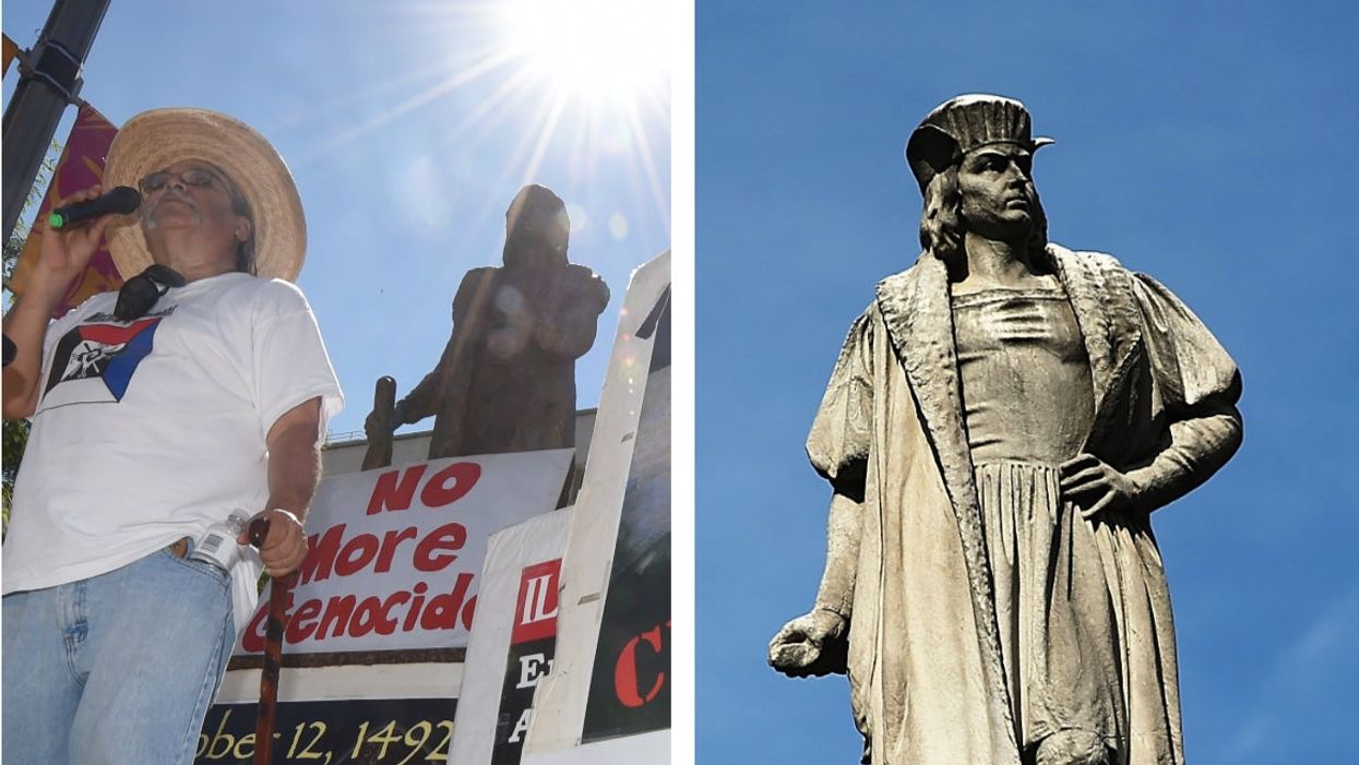 Defiant right-wingers celebrating Columbus Day despite him being a murderous brute