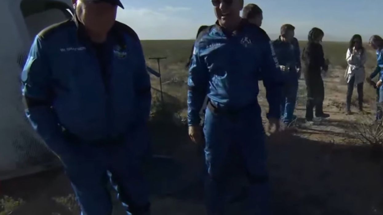 Awkward moment Jeff Bezos cut-off emotional William Shatner to start champagne showers