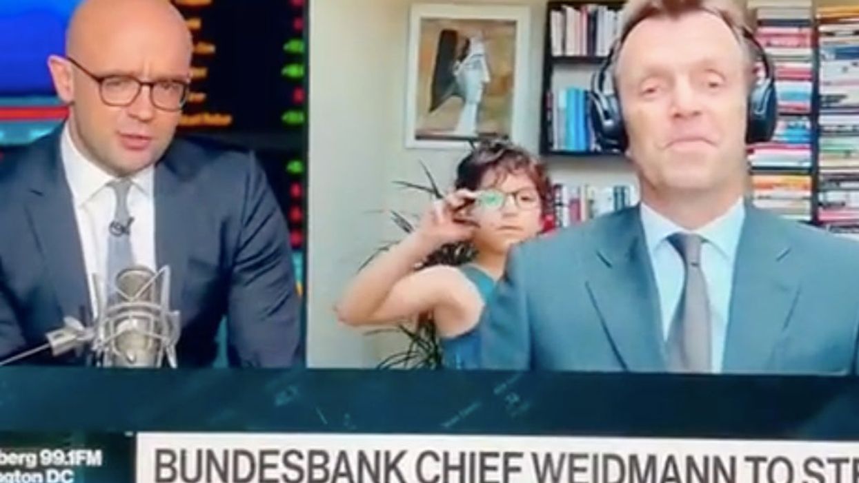 German financial expert becomes latest parent to be hilariously upstaged by his kid on the news