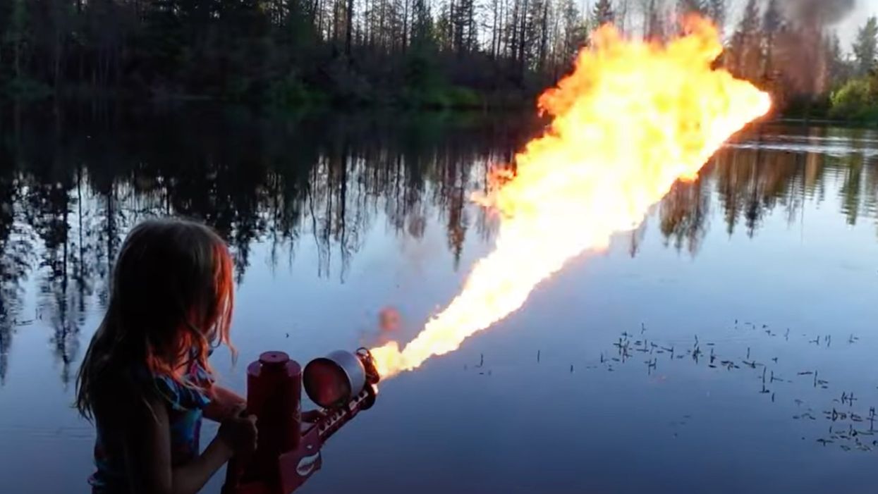 Dad says 8-year-old daughter who tests out handguns and flamethrowers on YouTube is a ‘great role model’