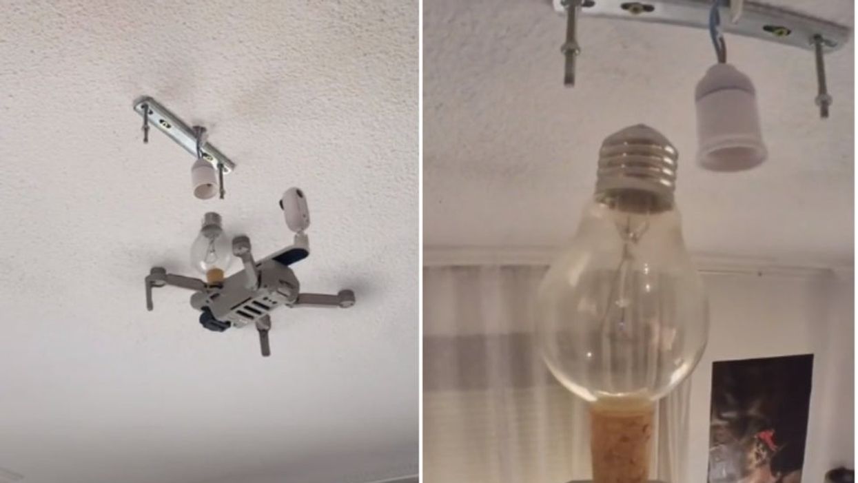 TikTok goes viral for impressing viewers by using drone to change a lightbulb
