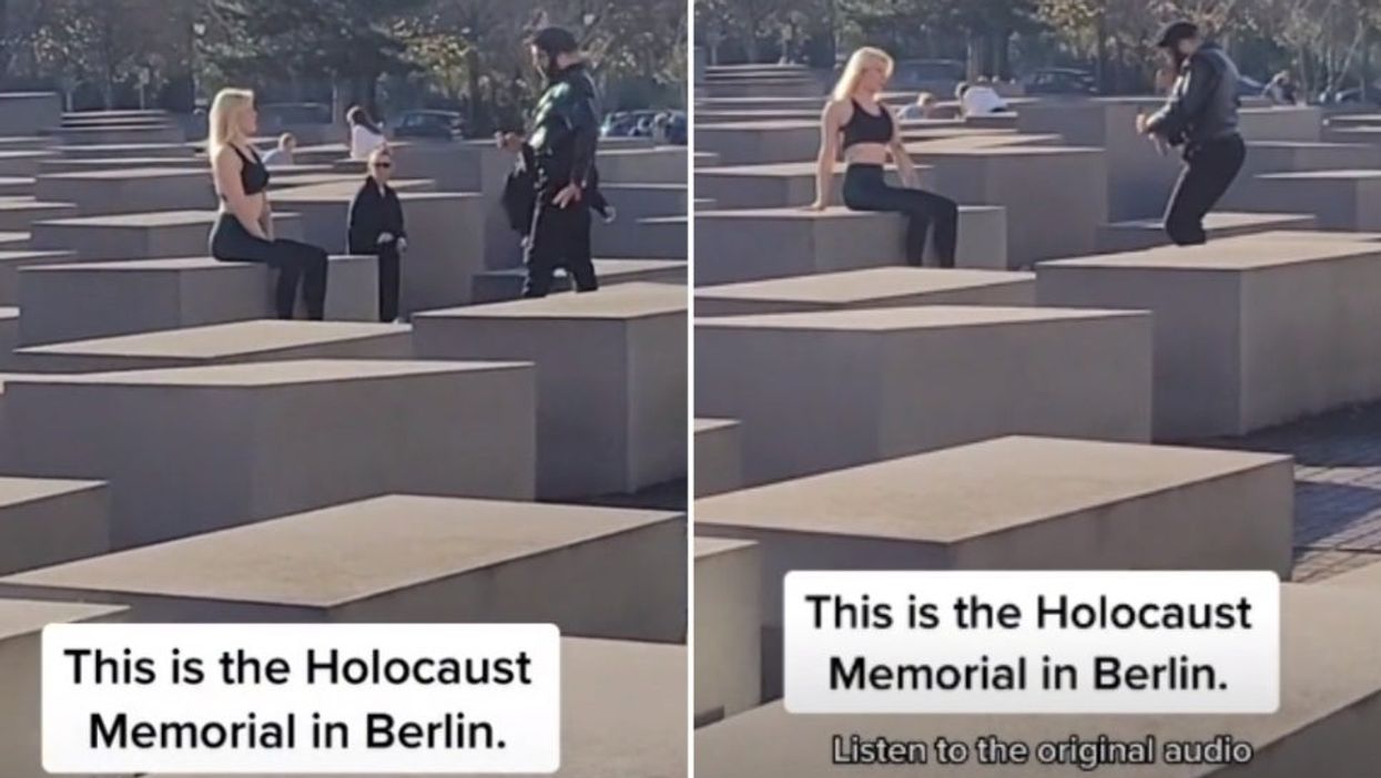 Influencer sparks outrage after posing for photos on Holocaust memorial