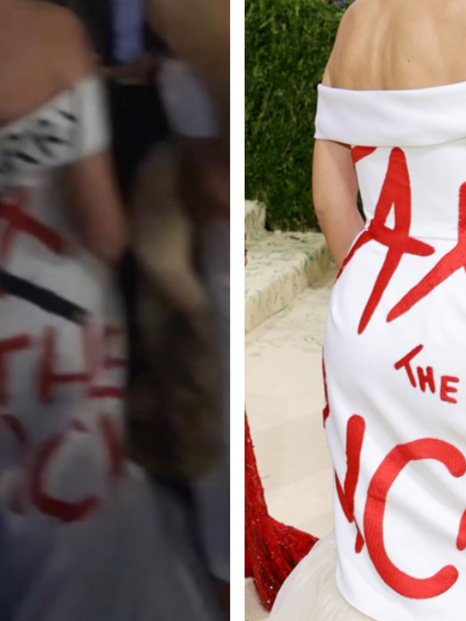 Guests at Trump’s Halloween mock AOC’s ‘Tax the Rich’ Met Gala dress