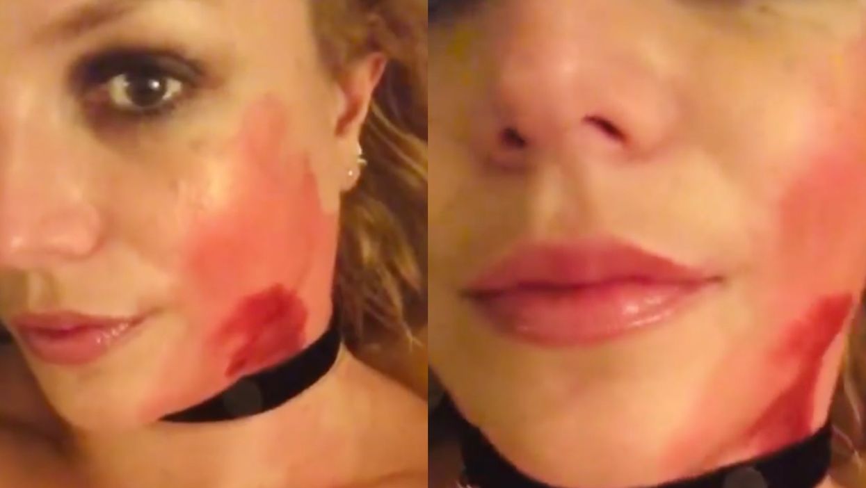 Britney Spears posed as a murder victim for Halloween alongside a long mysterious caption