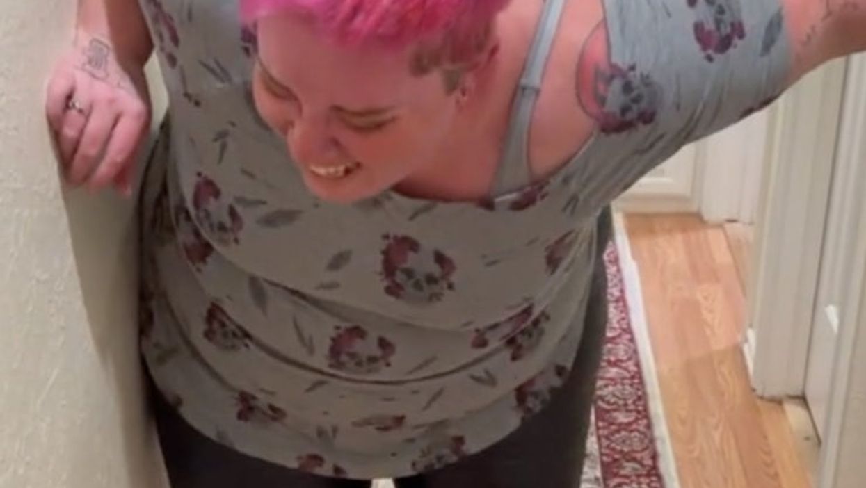 Mum in hysterics over leather trousers that sound ‘like she has a duck down her pants’