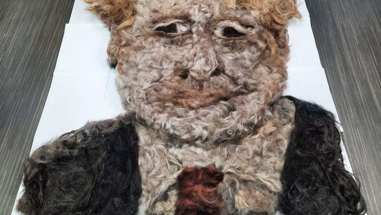A hairdresser made a 5ft mural of Boris Johnson out of bits of waste hair and people are horrified