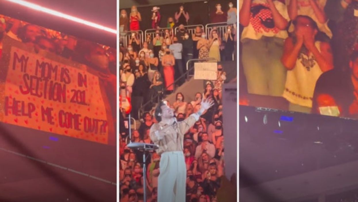 Harry Styles helps shy fan come out to her mum during concert: “She’s gay!”