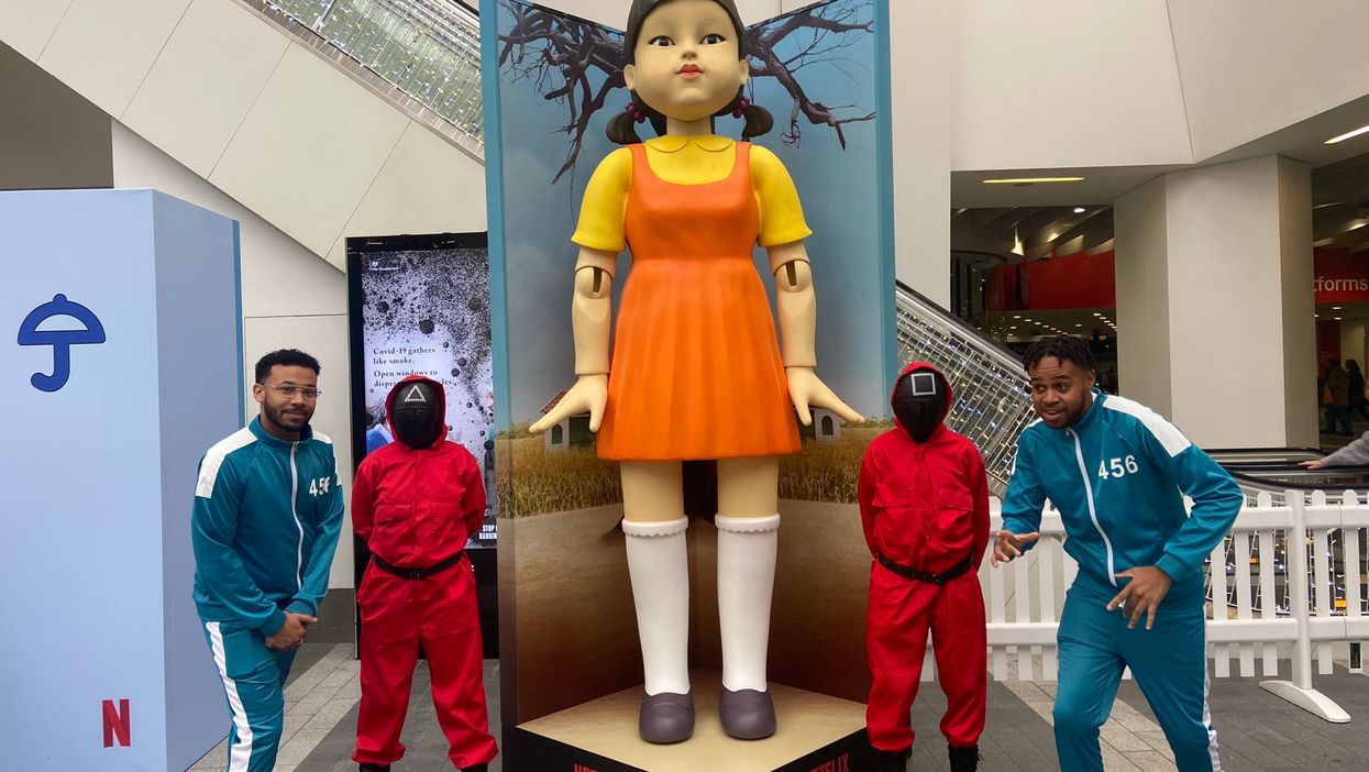 Squid Game doll appears in Birmingham and Manchester