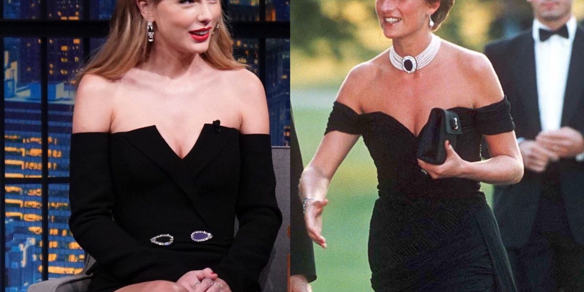 taylor swift she dresses for revenge Taylor Swift Evokes Princess Diana's 'Revenge Dress'