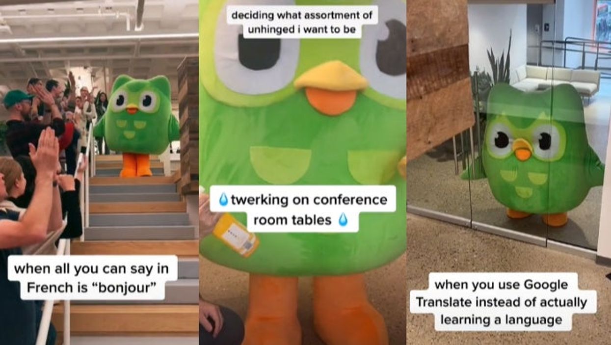 Duolingo’s mascot becomes TikTok icon by twerking on tables and thirsting over Dua Lipa