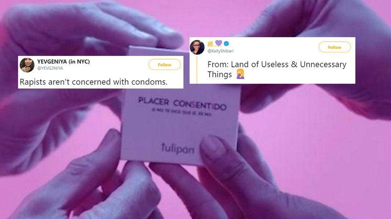 A new ‘consent condom’ requires four hands to open – and people are pointing out a major problem