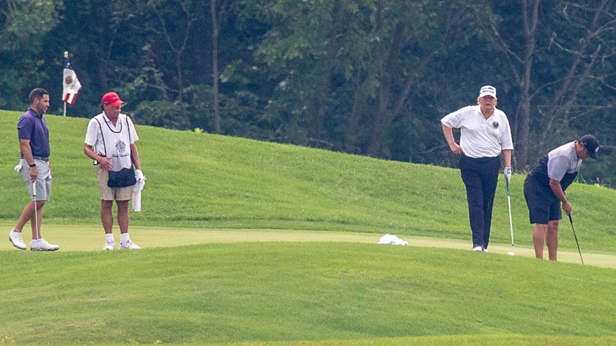 Trump ridiculed as he plays golf for the 283rd time of his presidency