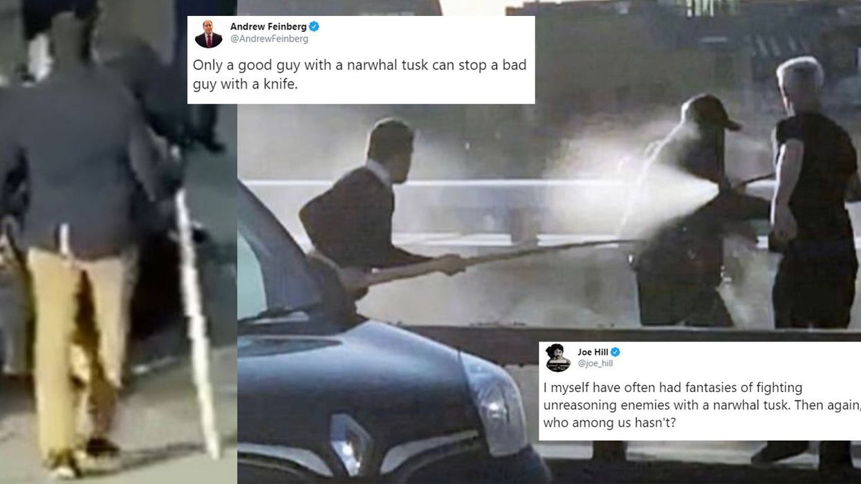 Man hailed as a 'hero' after attempting to stop London Bridge attacker with a narwhal tusk