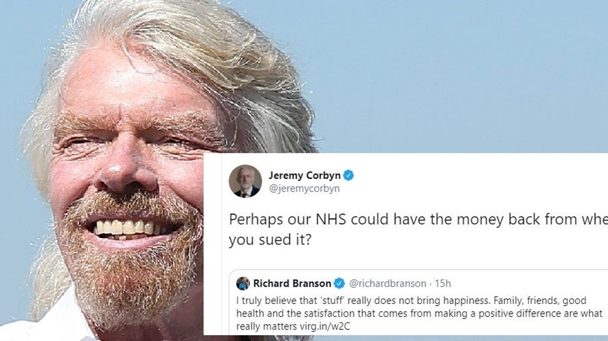Billionaire Richard Branson said he believes 'stuff' doesn’t bring happiness and Jeremy Corbyn responded perfectly