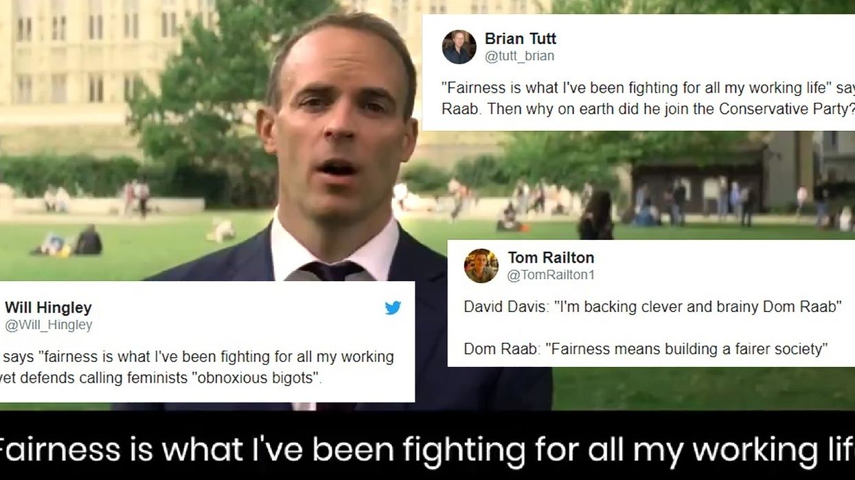 Dominic Raab said he's been fighting for 'fairness' his entire life and the internet reacted accordingly