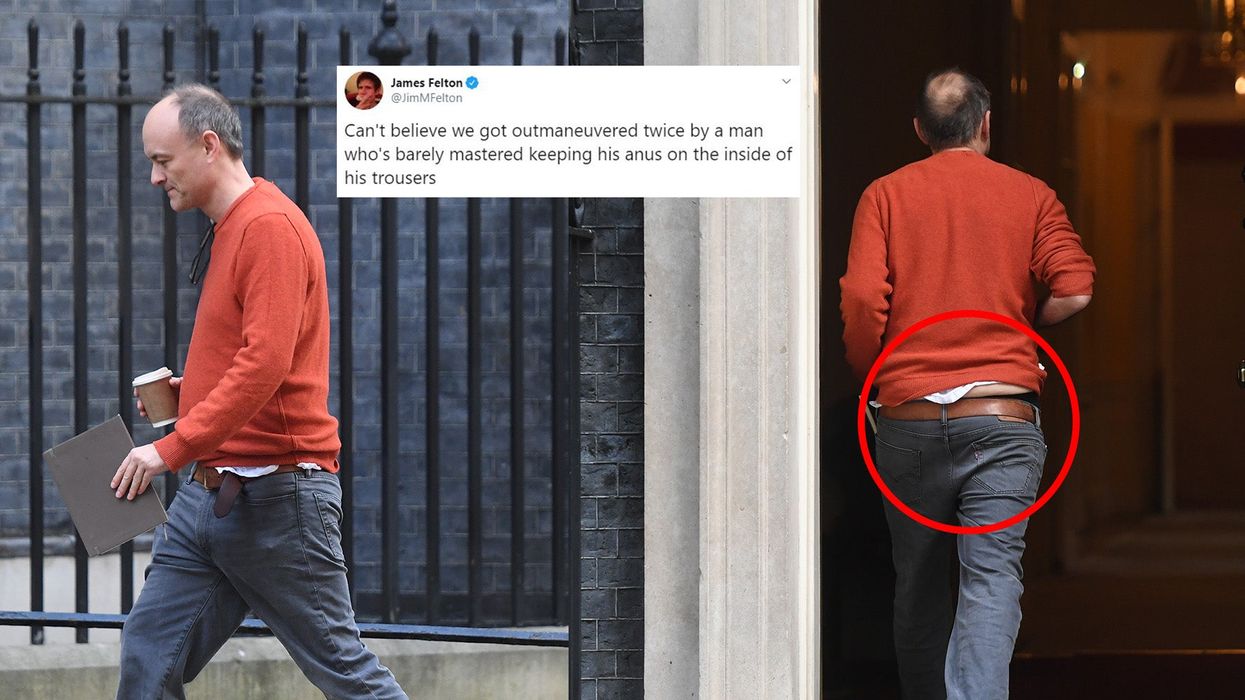 Dominic Cummings mocked for walking into Downing Street with his 'a**e hanging out'