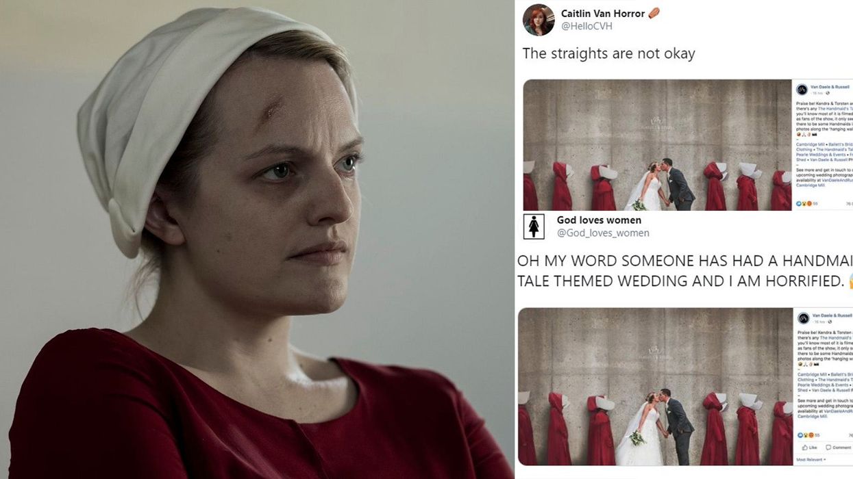 This Handmaid's Tale wedding photo has gone viral for all the wrong reasons