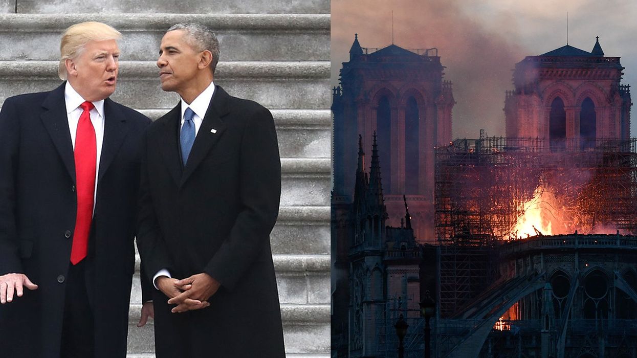 Notre Dame fire: The difference between Trump and Obama's responses in just two tweets