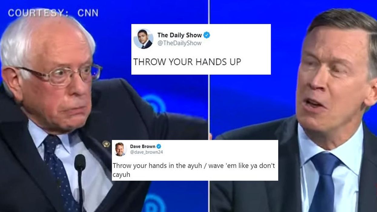 Bernie Sanders 'throwing his hands up' was the the funniest meme of the second Democrat debate