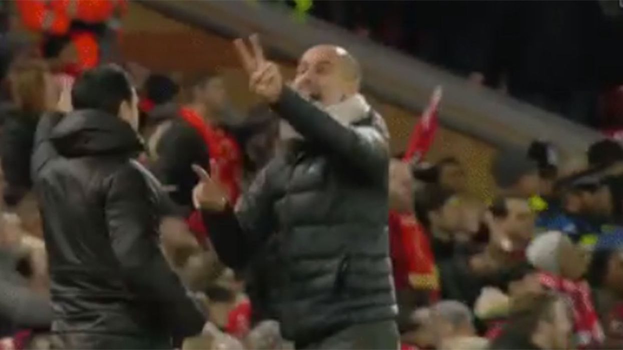 Pep Guardiola's reaction to Man City's loss against Liverpool has become a glorious meme
