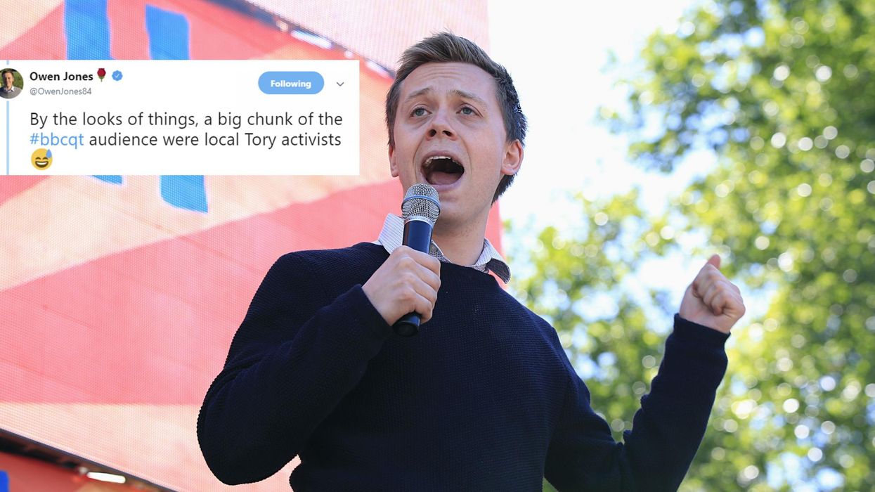 Owen Jones says five audience members on Question Time were Conservative activists
