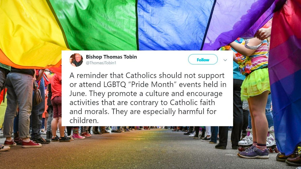 Catholic Bishop accused of hypocrisy for saying Pride events are 'dangerous' to children