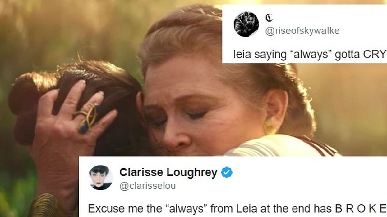 Saying goodbye to Princess Leia in the new Star Wars trailer has people feeling emotional