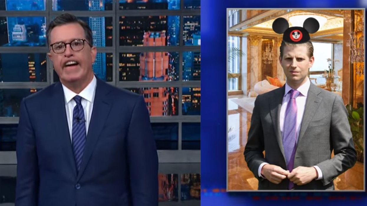 Stephen Colbert's impression of Eric Trump waiting for his dad is hilarious
