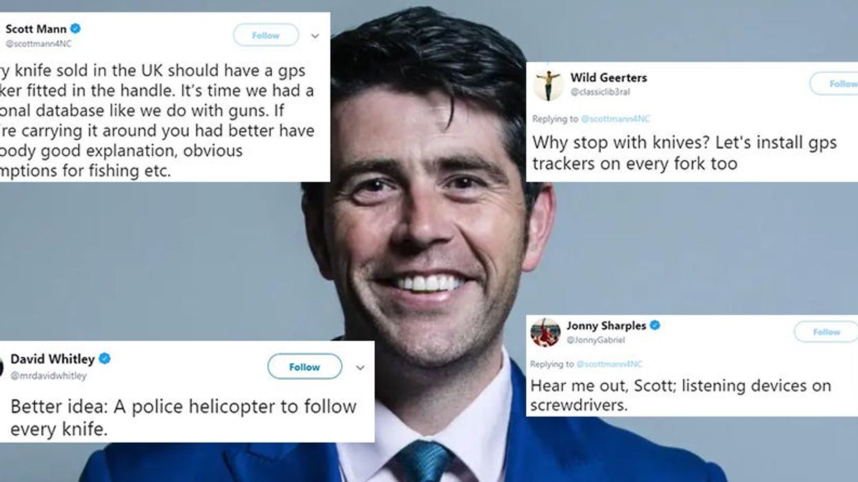 Tory MP says every knife sold in UK should have a GPS tracker and the internet has some thoughts