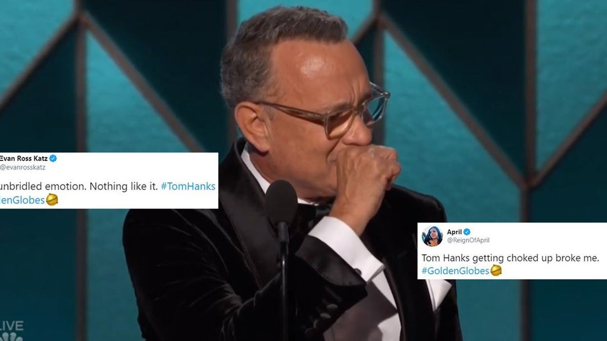 Tom Hanks gives everyone the feels after crying at the Golden Globes