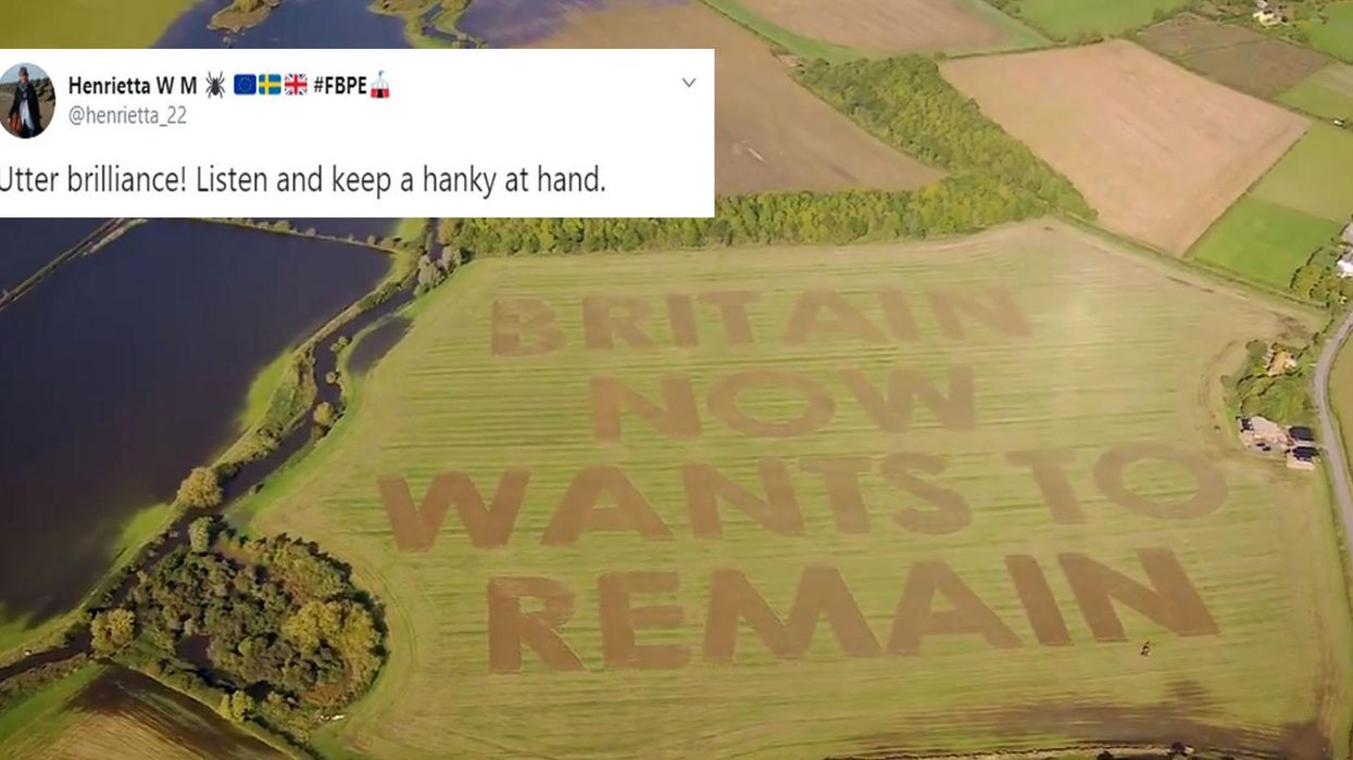 Led By Donkeys plough anti-Brexit message into field saying ‘Britain Now Wants To Remain’