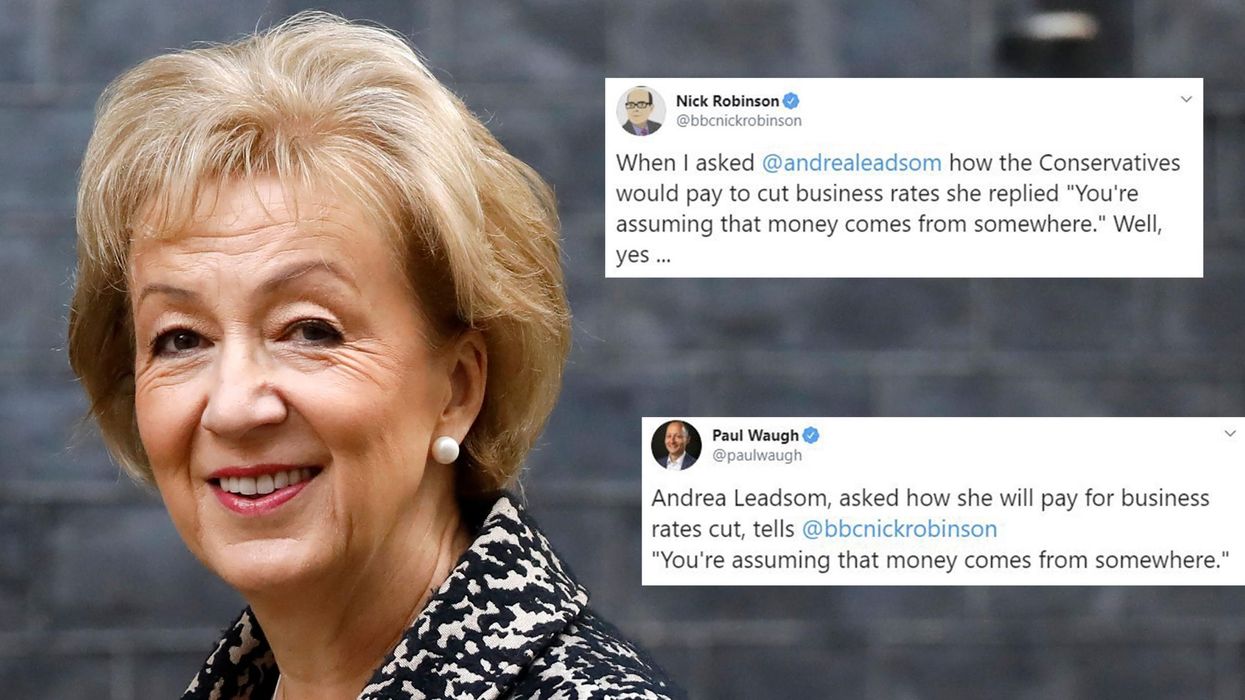 Andrea Leadsom appears to struggle with the concept of where money comes from during BBC interview