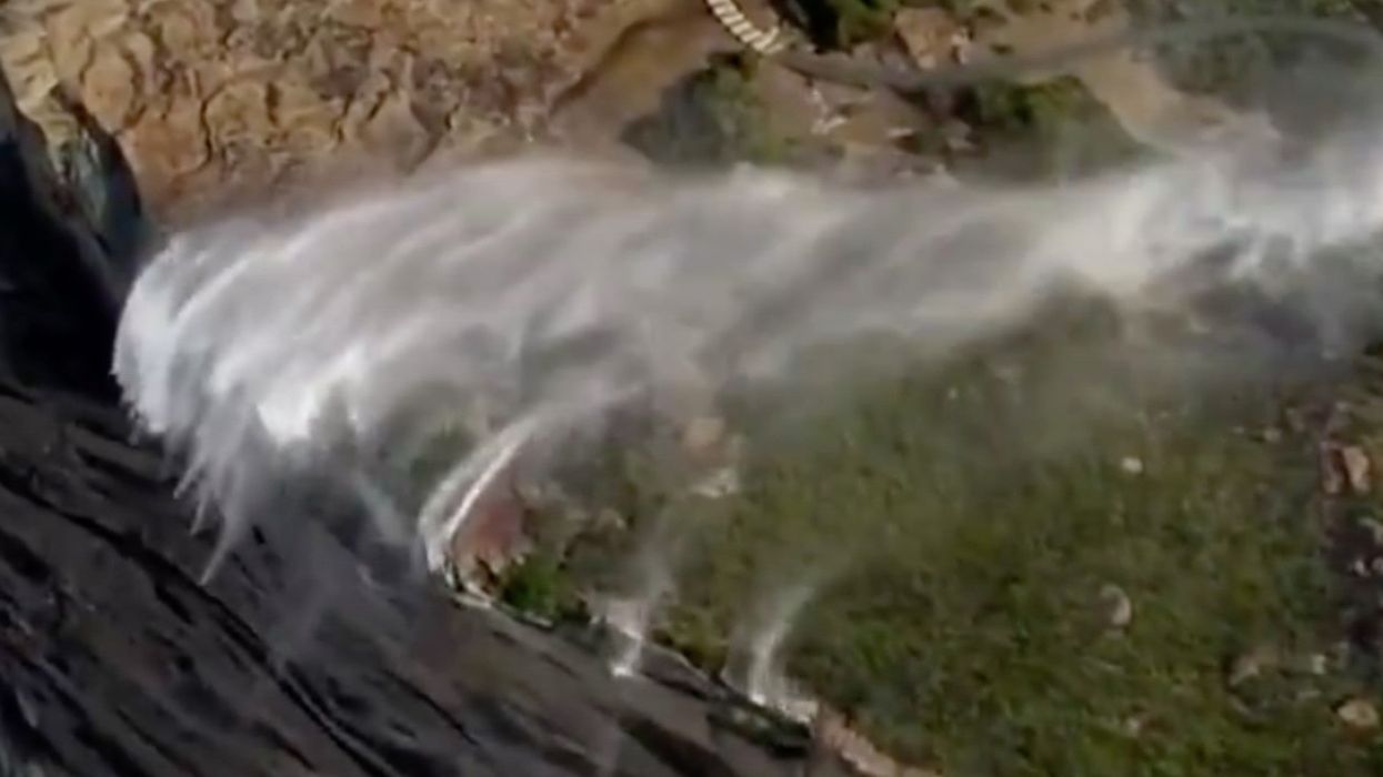 'Reverse waterfall' in Australia captured in stunning footage