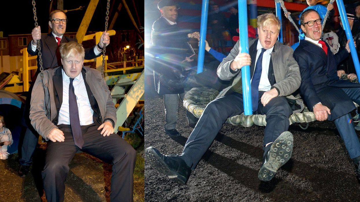 Bizarre photos resurface of Boris Johnson on playground swings with Tory donor embroiled in Jenrick scandal