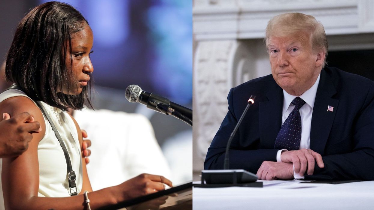 George Floyd's niece asked 'when has America ever been great' and Trump stayed silent