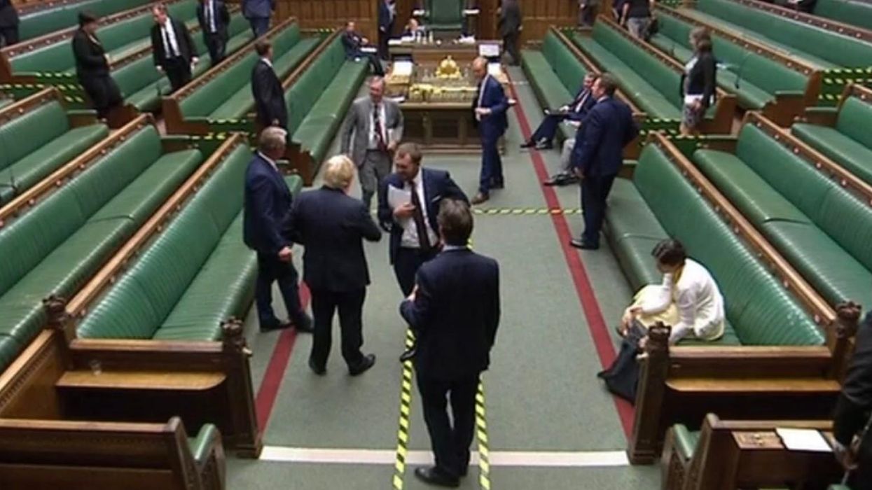 Boris Johnson seen breaking social distancing rules in parliament seconds after PMQs finished