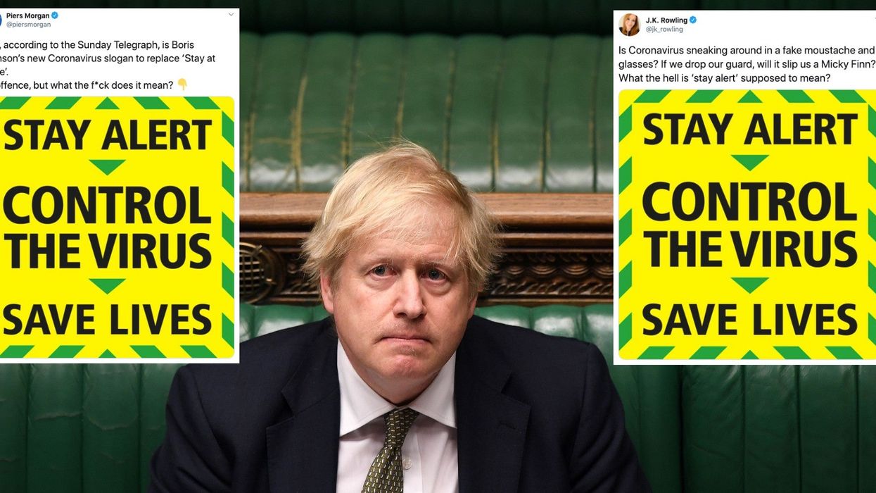 The UK government's new 'stay alert' coronavirus slogan is already being mocked for 'not making sense'