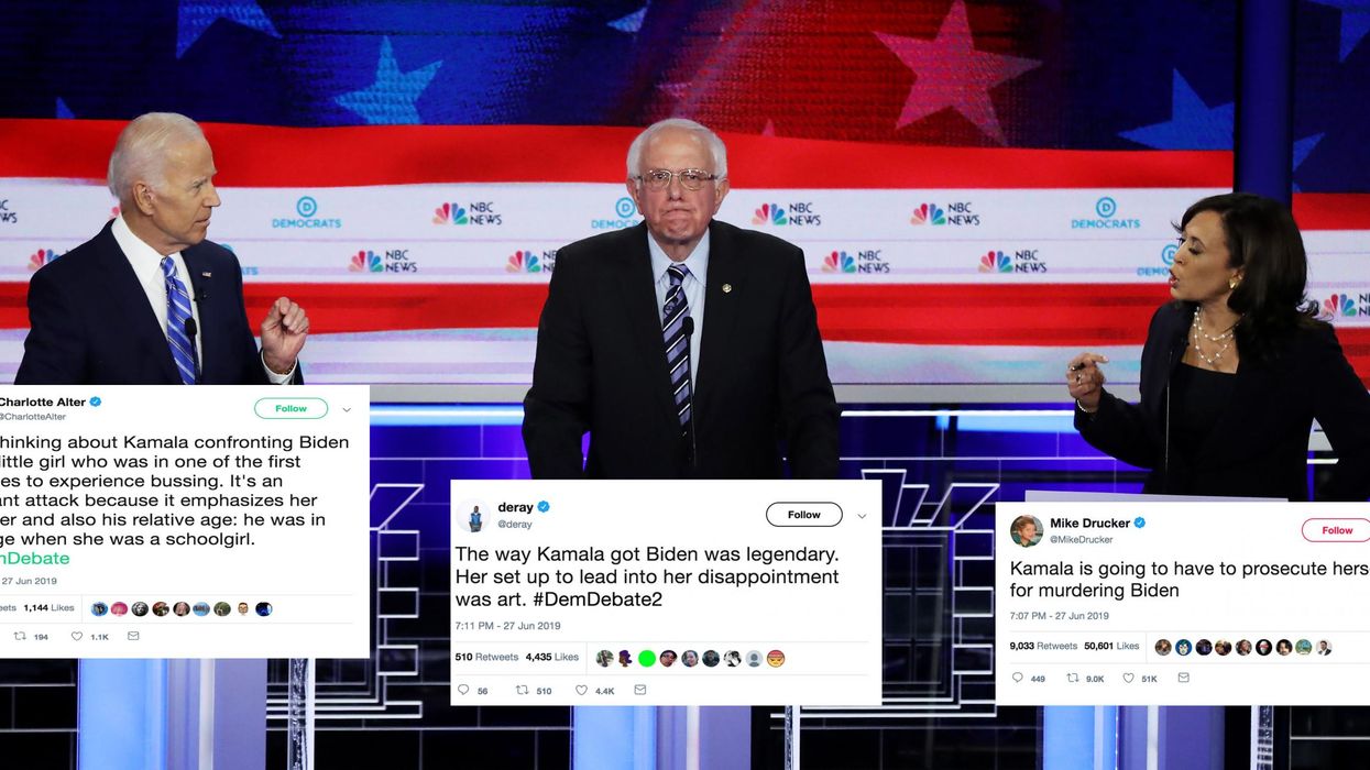 Kamala Harris tears into Joe Biden’s record on race in emotional speech at Democratic debate