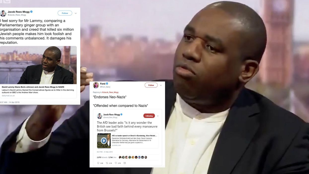 Jacob Rees-Mogg responded to David Lammy's comparison between Brexiteers and Nazis and everyone made the same point