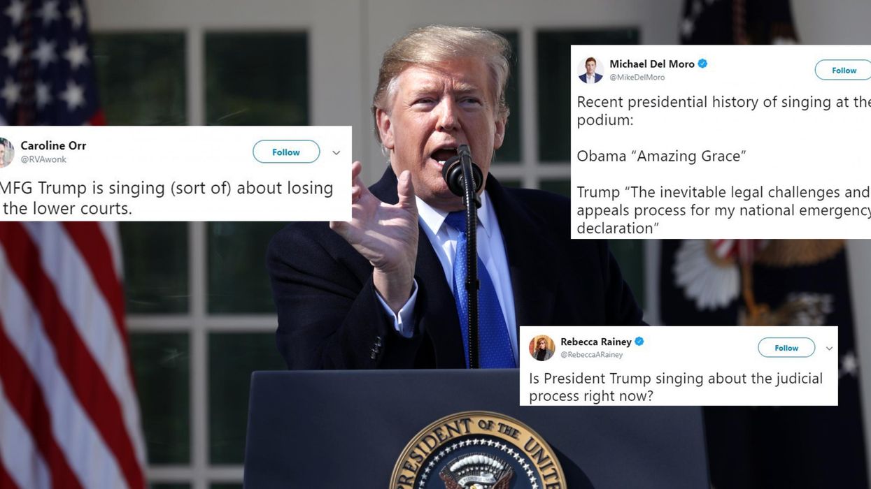 Donald Trump literally sang about declaring a national emergency during his White House speech