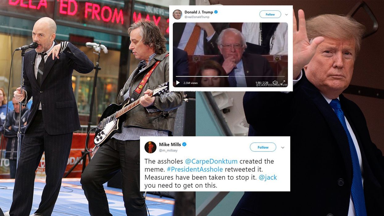 Trump branded an 'a**hole' by R.E.M. band member for sharing a video featuring their song
