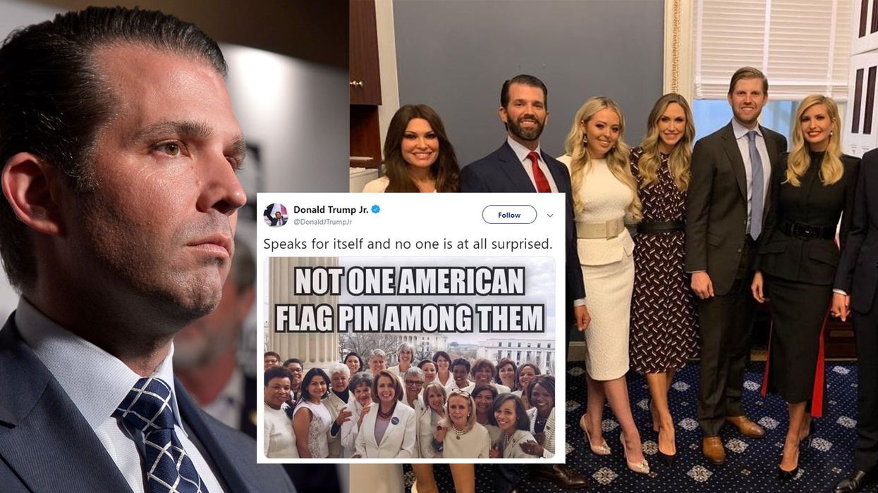 Donald Trump Jr owned himself after sharing a meme of Democrat congresswomen not wearing US flag pin
